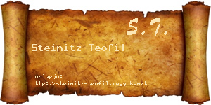 Steinitz Teofil névjegykártya